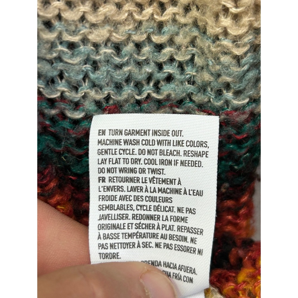 American Eagle Cardigan Women XS/S Multicolor Striped Oversized Knit Button - Picture 6 of 7